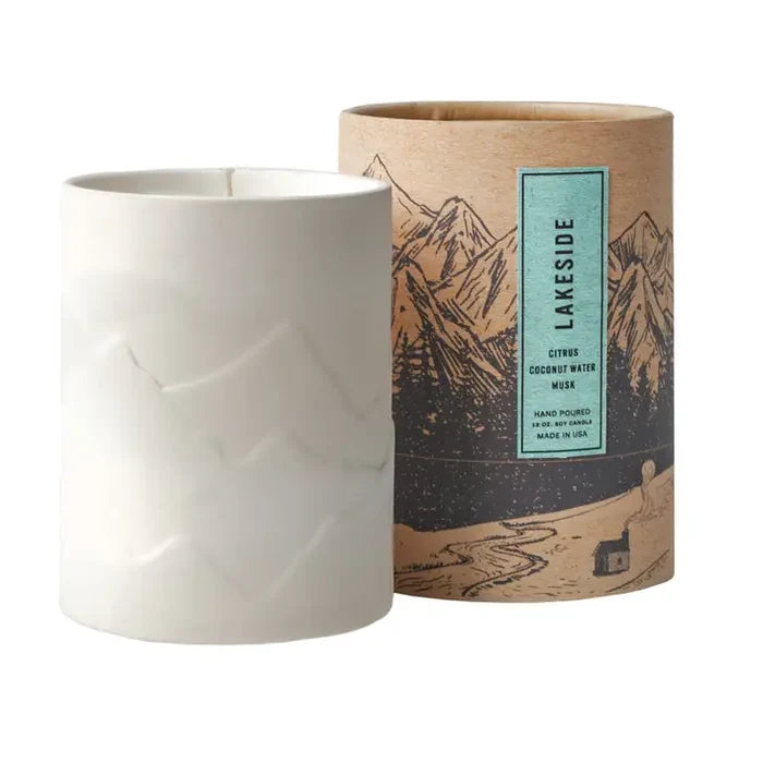 Porcelean Feather Mountain Scented Jar Candle