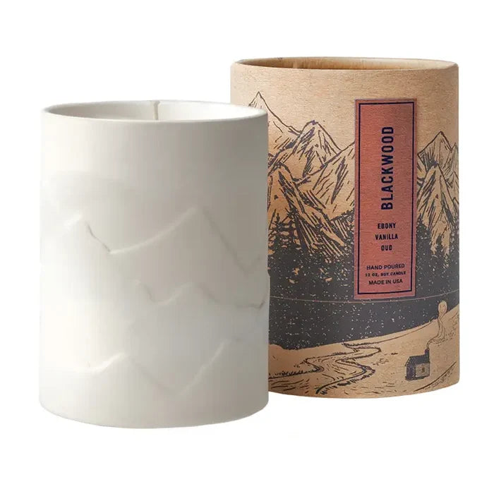 Porcelean Feather Mountain Scented Jar Candle
