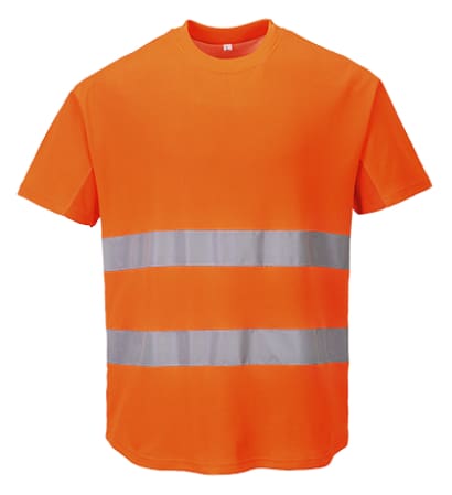 Portwest hi vis mesh panel cotton comfort tee shirt