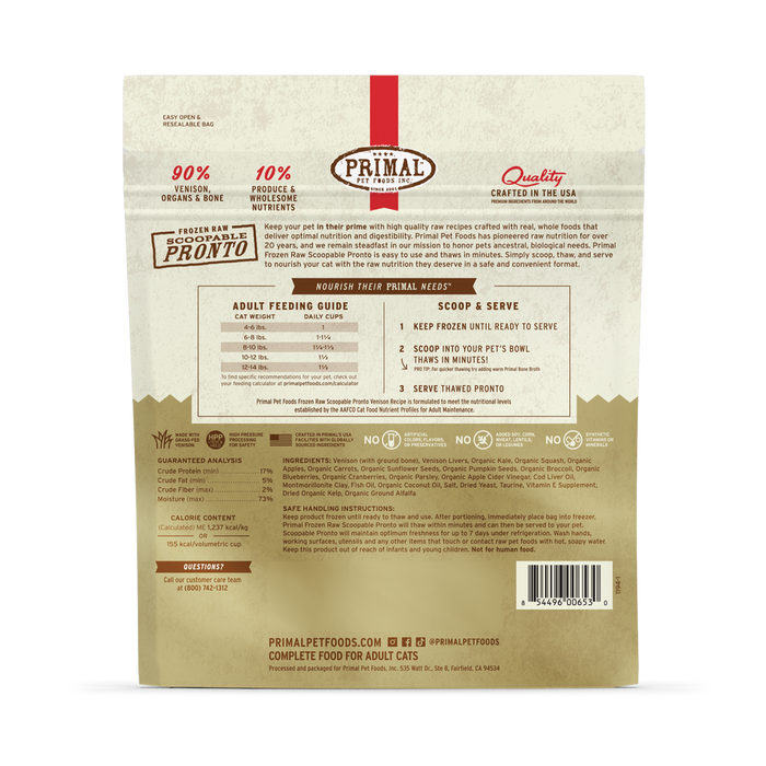 Primal Pronto 1lb Raw Frozen Cat Food
