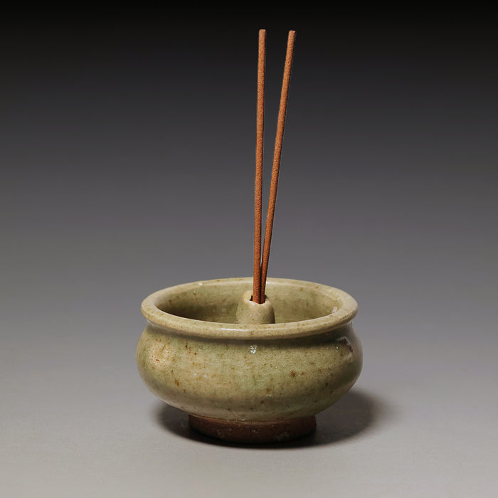 Qing Dynasty, Celadon Glazed Miniature Incense Burner