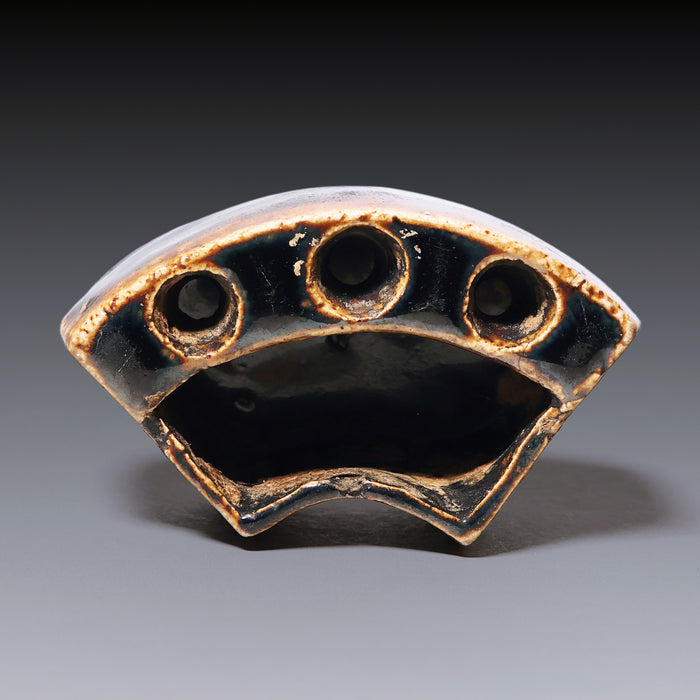 Qing Dynasty, Dark Glazed Ceramic Calligraphy Brush Holder