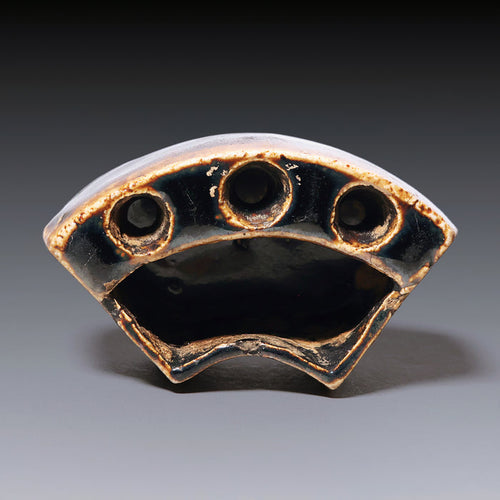 Qing Dynasty, Dark Glazed Ceramic Calligraphy Brush Holder