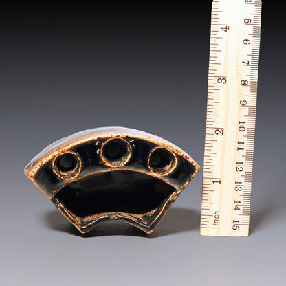 Qing Dynasty, Dark Glazed Ceramic Calligraphy Brush Holder