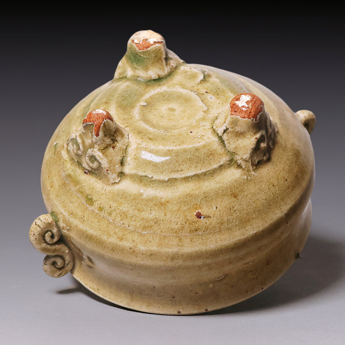 Qing Dynasty, Glazed Tripod Incense Burner with Handles