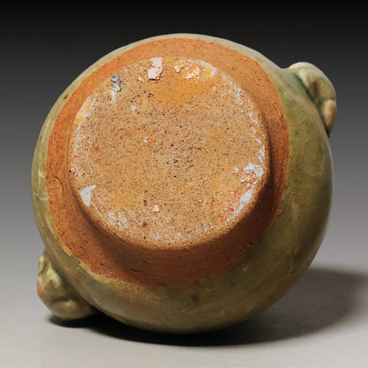 Qing Dynasty, Green Glazed Incense Burner with Dragon Handles