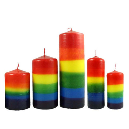 Rainbow Pillar Candle