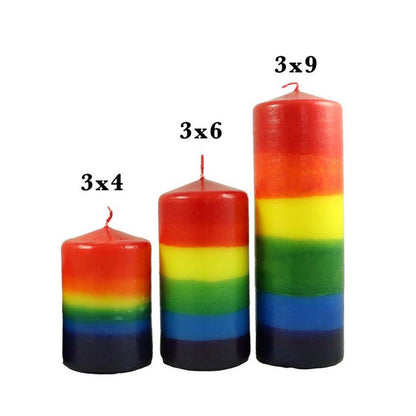 Rainbow Pillar Candle