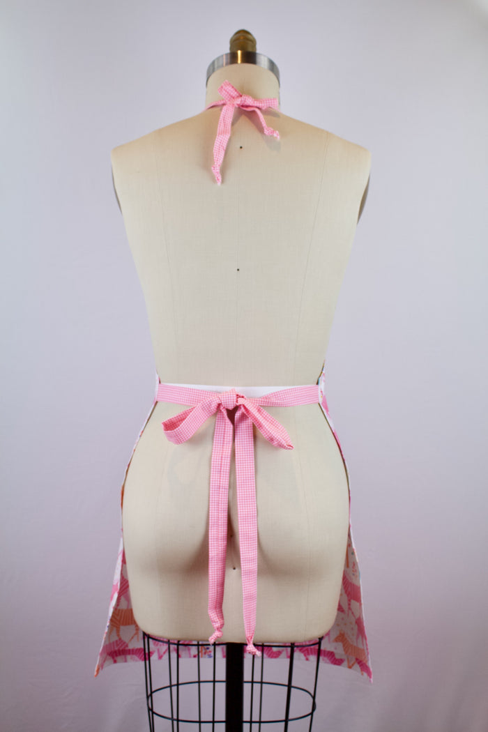 Rainbow Zebra Apron-The Blue Peony-Age Group_Adult,Animal_Zebra,Apron Style_Chef,Category_Apron,Color_Pink,Department_Kitchen,Material_Cotton,Pattern_Graphic,Theme_Animal