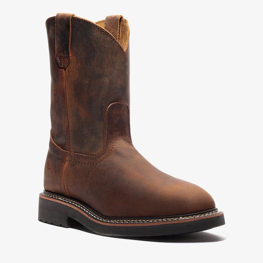 Rancher 10" Men's Pull-On Work Boot - Crazy Brown