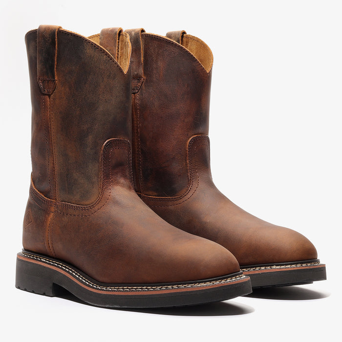 Rancher 10" Men's Pull-On Work Boot - Crazy Brown