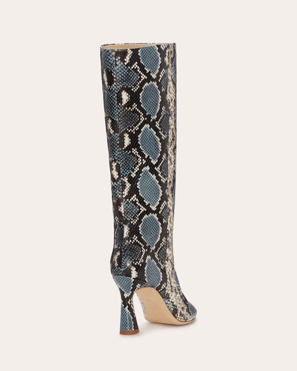 Queen Heeled Snake Boots | BLUE SNAKE