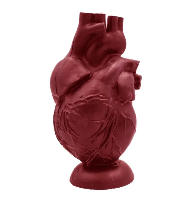 Red Beeswax & Soy Wax Heart Candle