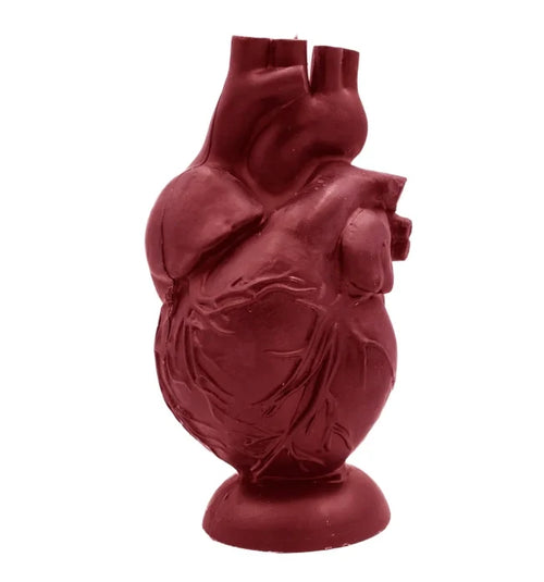 Red Beeswax & Soy Wax Heart Candle
