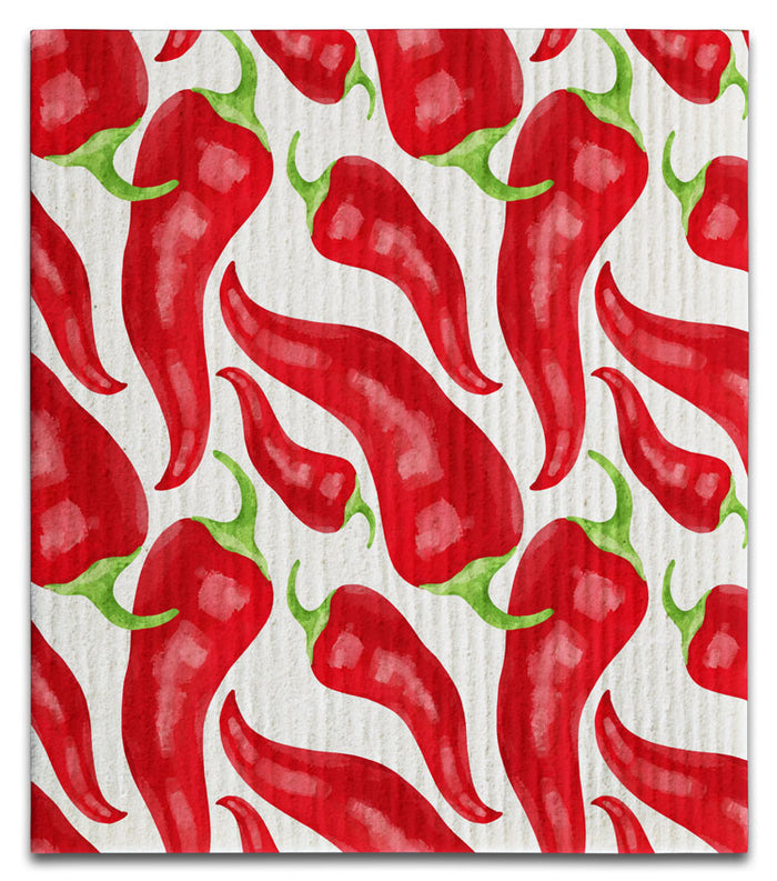 Red Chili Peppers Dishcloth - CJ Bella Co.