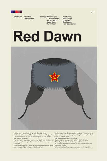 Red Dawn Inspired Mid-Century Modern Print | 12"x18" or 18"x24" Print only