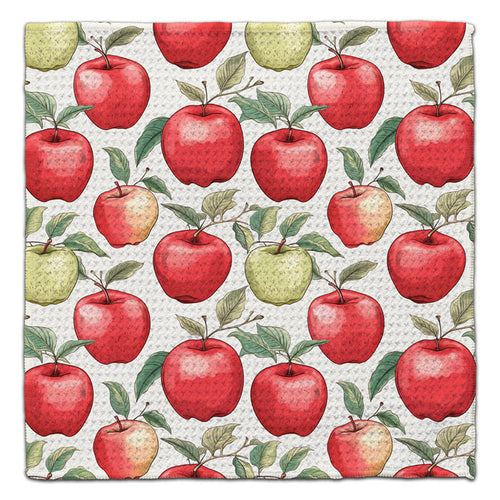 Red & Green Apples Waffle Weave Washcloth - CJ Bella Co.