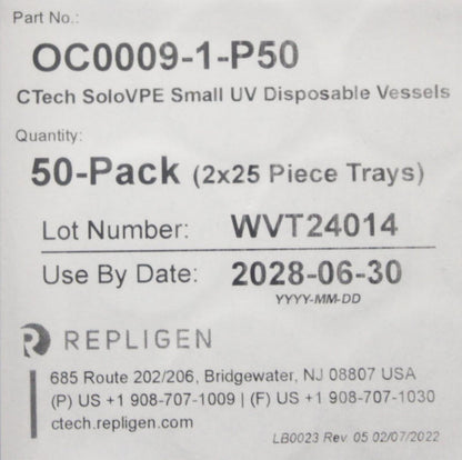 Repligen OC0009-1-P50 ColoVPE Small UV Disposable