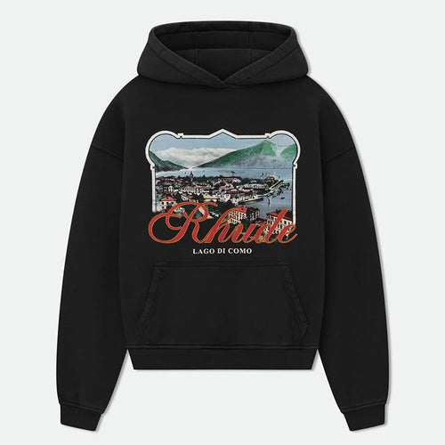 Rhude Black x Harrods Cotton Lago Di Como Hoodie