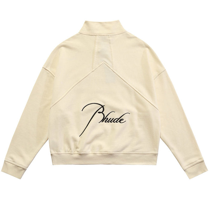 RHUDE embroidered slogan logo sweatshirts