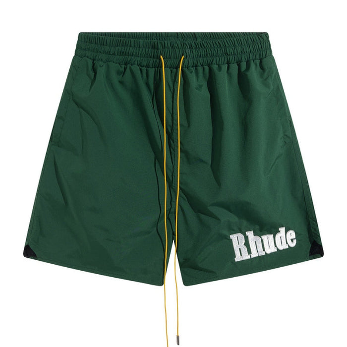 RHUDE embroidered tie elastic track shorts