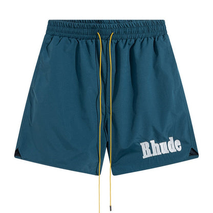 RHUDE embroidered tie elastic track shorts