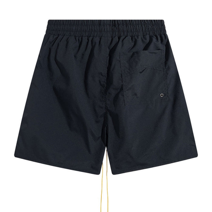 RHUDE embroidered tie elastic track shorts