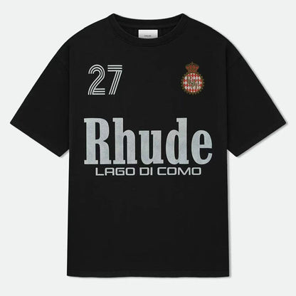 RHUDE Men's Black Script Crest T-Shirt