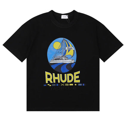 RHUDE Yacht Club Logo-Print Cotton-Jersey T-Shirts