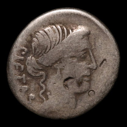 Roman Republic, D. Iunius Brutus, AR Denarius (Julius Caesar as Dictator) - 48 BCE - Roman Republic