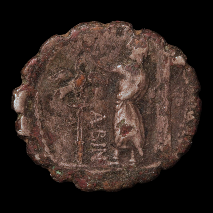 Roman Republic, Denarius Serratus, Head of Hispania & Togate Figure - 81 BCE - Roman Republic