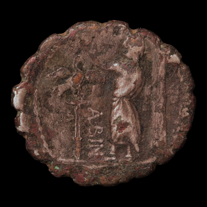 Roman Republic, Denarius Serratus, Head of Hispania & Togate Figure - 81 BCE - Roman Republic