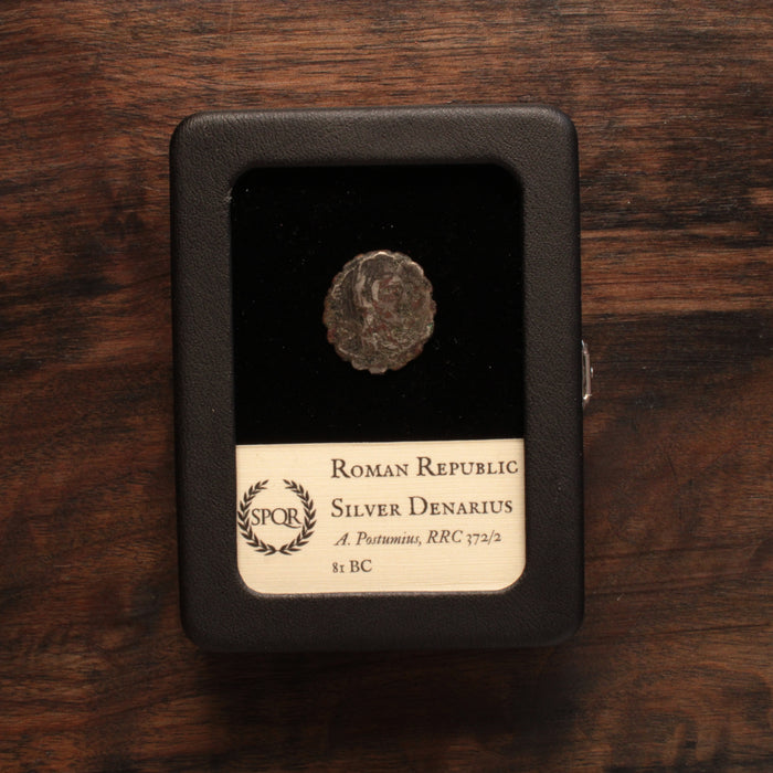 Roman Republic, Denarius Serratus, Head of Hispania & Togate Figure - 81 BCE - Roman Republic