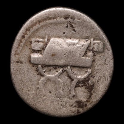 Roman Republic, P. Furius Crassipes, AR Denarius, Cybele (Mother Goddess) - 84 BCE - Roman Republic