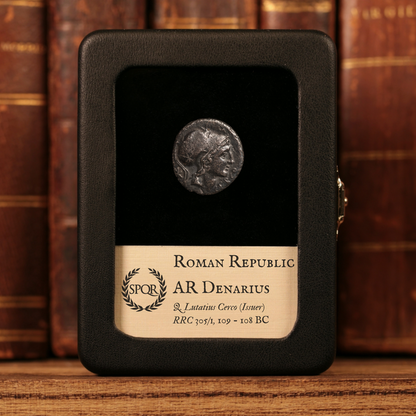 Roman Republic, Q. Lutatius Cerco (Issuer), AR Denarius, Roma & Ship - 109 to 108 BCE - Roman Republic