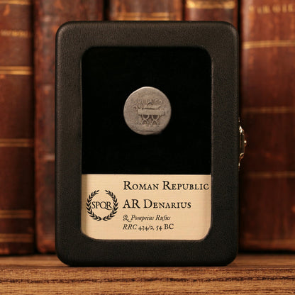 Roman Republic, Q. Pompeius Rufus, AR Denarius (Julius Caesar as Proconsul) - 54 BCE - Roman Republic
