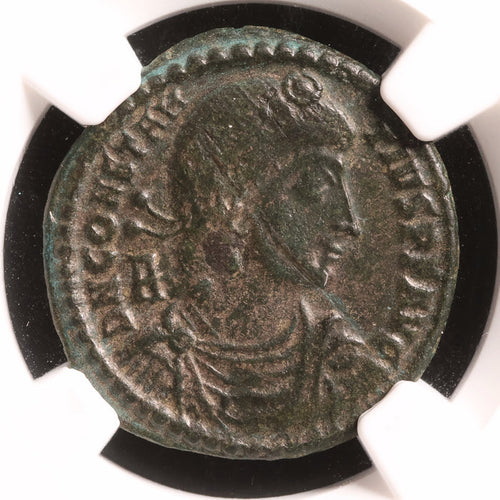Rome, Constantius II, BI Centenionalis, Soldier Spearing Horseman, VF (Very Fine) - 350 CE - NGC Certified