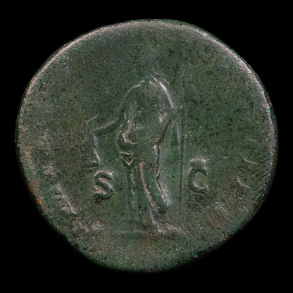Rome, Emperor Caracalla, AE Sestertius, Libertas (Goddess of Liberty) - 213 CE - Roman Empire