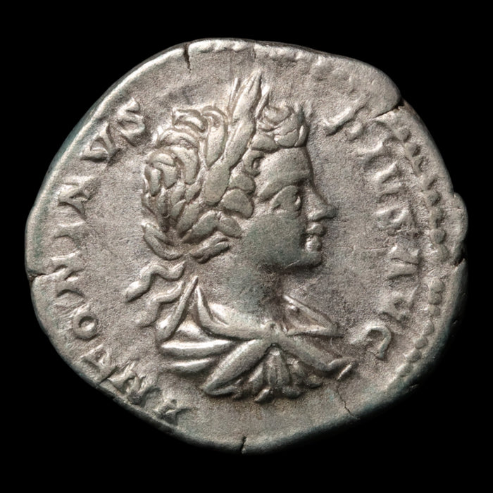 Rome, Emperor Caracalla, AR Denarius, Two Captives Reverse - 201 CE - Roman Empire