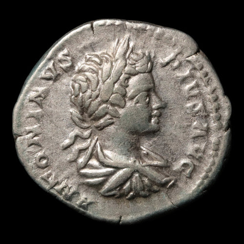 Rome, Emperor Caracalla, AR Denarius, Two Captives Reverse - 201 CE - Roman Empire