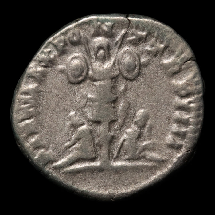 Rome, Emperor Caracalla, AR Denarius, Two Captives Reverse - 201 CE - Roman Empire