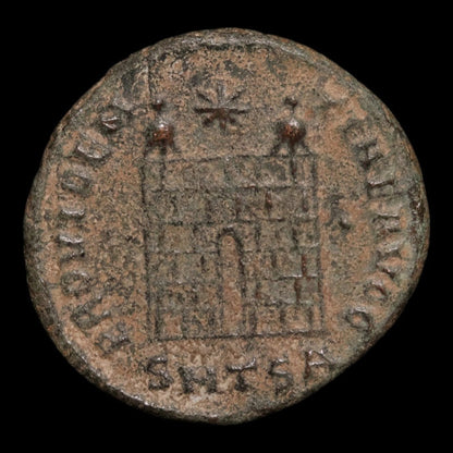 Rome, Emperor Constantine I, AE Unit, "Camp Gate" Reverse - 328 CE - Roman Empire