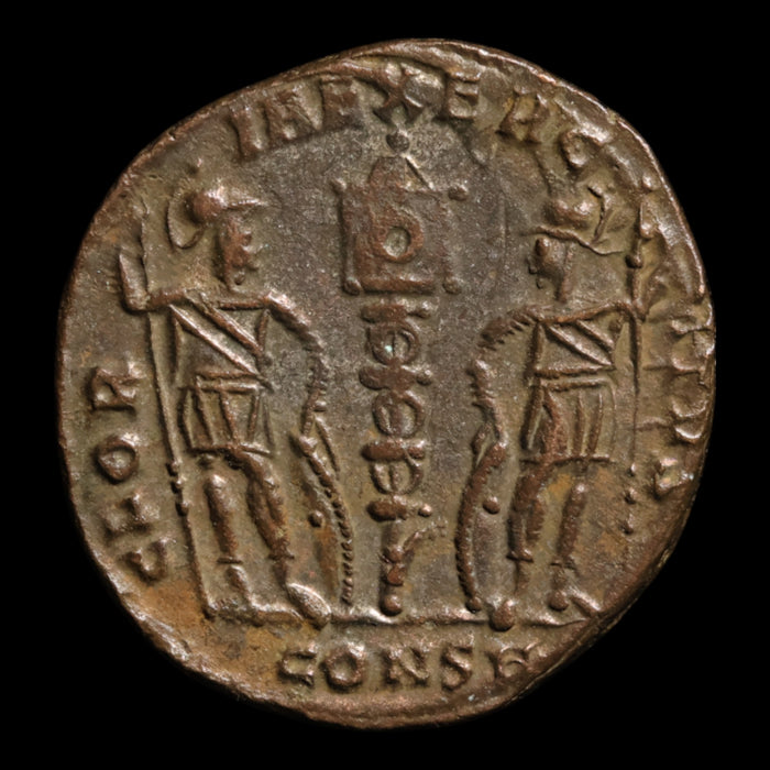 Rome, Emperor Constantine I, AE3, Two Soldiers - 336 to 337 CE - Roman Empire