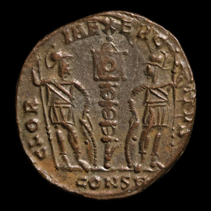 Rome, Emperor Constantine I, AE3, Two Soldiers - 336 to 337 CE - Roman Empire