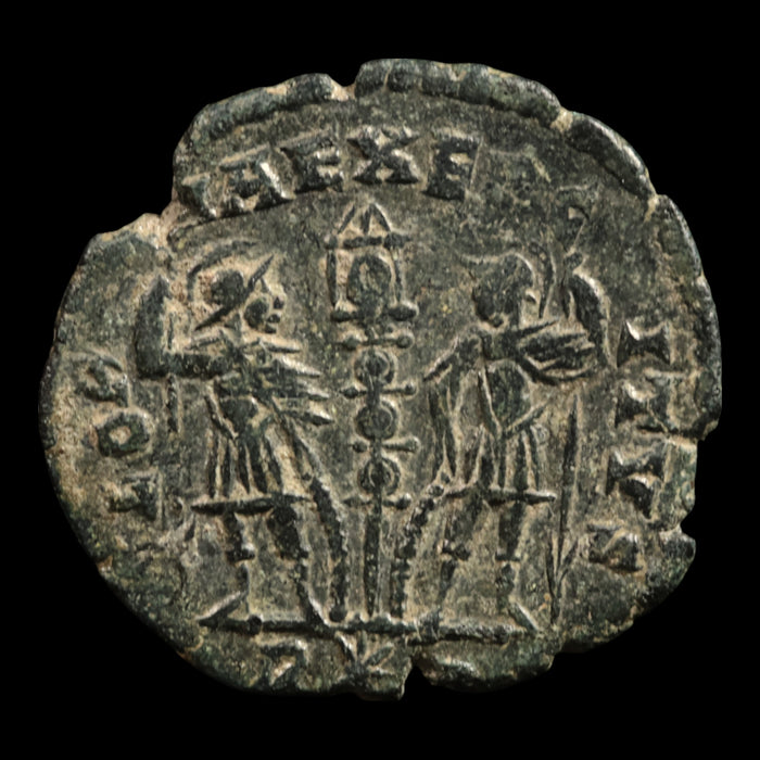 Rome, Emperor Dalmatius, AE3, Two Soldiers - 335 to 337 CE - Roman Empire