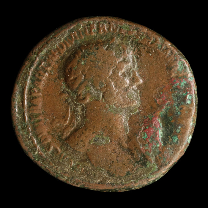 Rome, Emperor Hadrian, AE As, Eagle & Military Standards  - 118 CE - Roman Empire