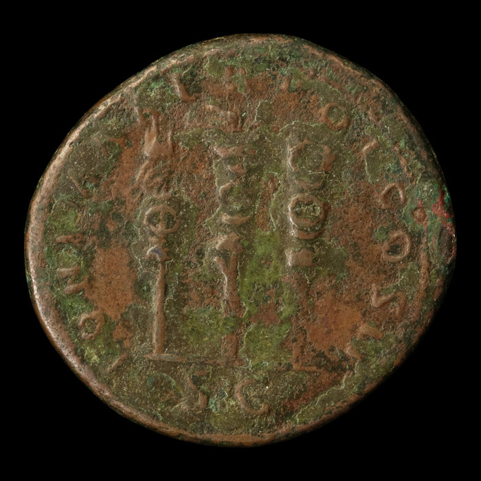 Rome, Emperor Hadrian, AE As, Eagle & Military Standards  - 118 CE - Roman Empire