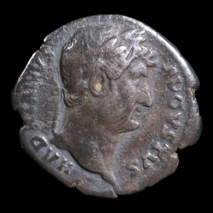 Rome, Emperor Hadrian, AR Denarius, Star within crescent - 126 to 127 CE - Roman Empire