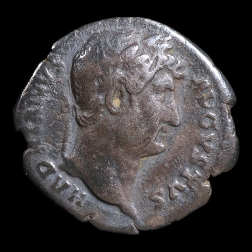 Rome, Emperor Hadrian, AR Denarius, Star within crescent - 126 to 127 CE - Roman Empire