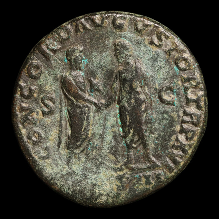 Rome, Emperor Marcus Aurelius, Large AE Sestertius, Emperor & Brother Reverse - 161 to 162 CE - Roman Empire